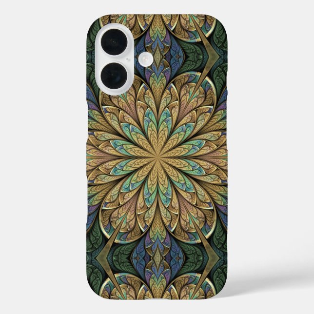 Funda iPhone 16 Vidrio Manchado Amarillo Abstracto De La Ventana R (Reverso )