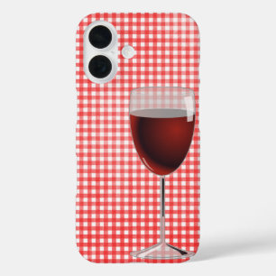Funda iPhone 16 Vidrio Rojo En Gingham
