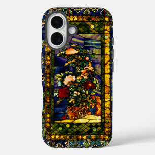 Funda iPhone 16 Vidrio Vintage Decorativo Floral Manchado