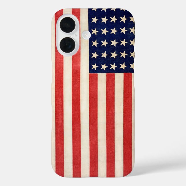 Funda iPhone 16 Vieja Vieja Vieja Bandera Estadounidense De Treint (Reverso )