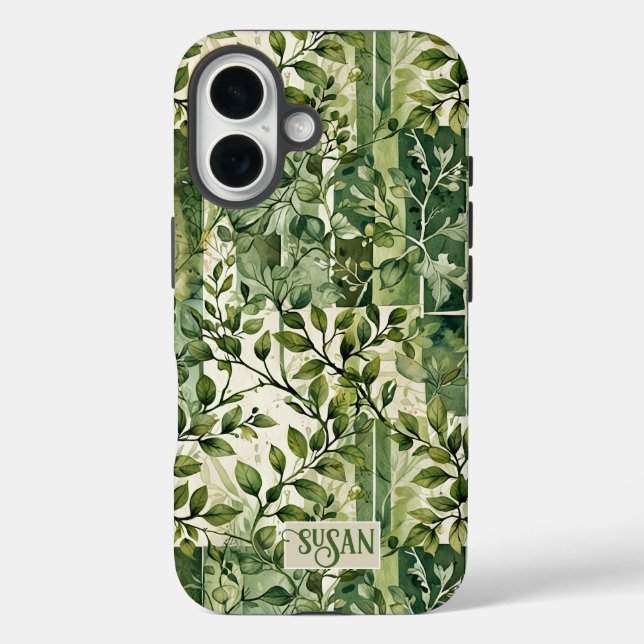 Funda iPhone 16 Vinas de leafy verde silvestre (Reverso )