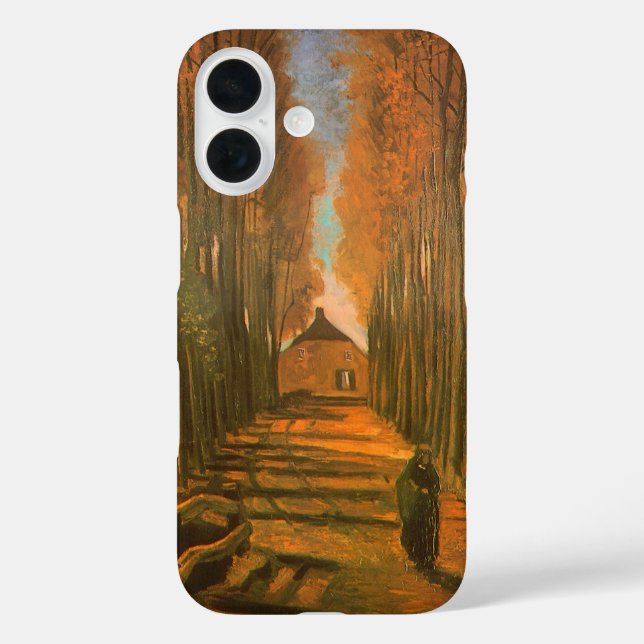 Funda iPhone 16 Vincent van Gogh - Avenida de los Poplares en otoñ (Reverso )