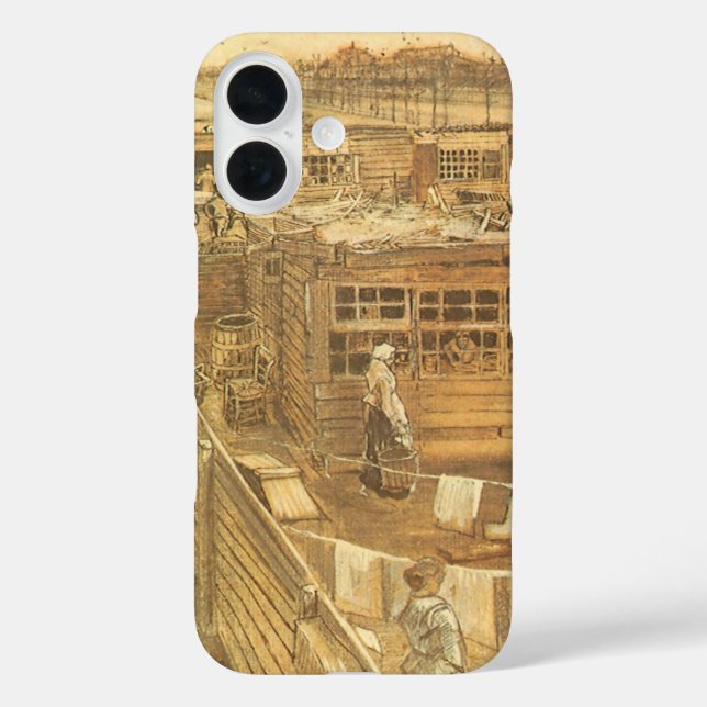 Funda iPhone 16 Vincent van Gogh - El yard y la lavandería del car (Reverso )