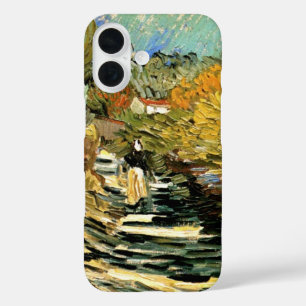 Funda iPhone 16 Vincent van Gogh Road en Saint-Remy, figura femeni