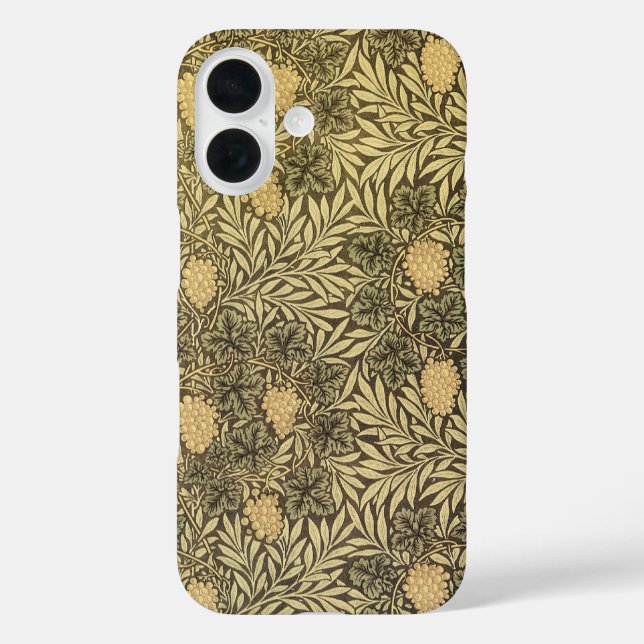 Funda iPhone 16 Viñeta de William Morris, patrones textiles de épo (Reverso )