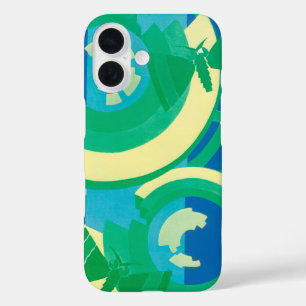 Funda iPhone 16 Vintage Art Deco Jazz Pochoir Jardín Butterflies
