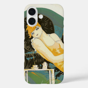 Funda iPhone 16 Vintage Art Decó: Mujer recuperándose en un sofá,