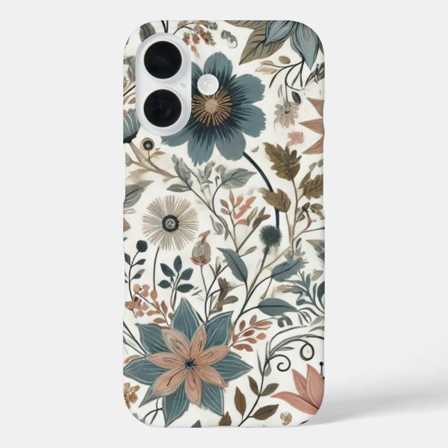 Funda iPhone 16 Vintage Floral (Reverso )