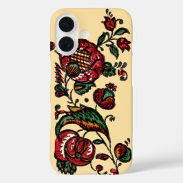 Funda iPhone 16 Vintage Indian Cotton Chintz Fabric