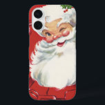 Funda iPhone 16 Vintage Navidad Santa Claus, jolly y Winking<br><div class="desc">Diseño de vacaciones de Navidades de ilustracion de época con un feliz y alegre Santa Claus usando un gorra y guiñando el ojo como si tuviera un secreto. Ho,  ho,  ho,  ¡Feliz Navidad!</div>