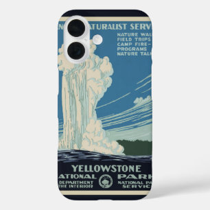 Funda iPhone 16 Vintage Old Faithful en el Parque Nacional Yellows