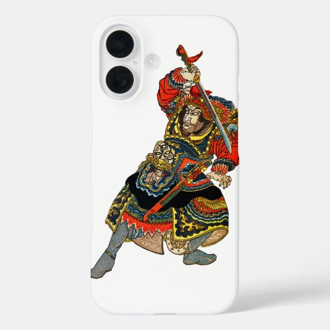 Funda iPhone 16 Vintage Samurai Warrior Asia Art (Reverso )
