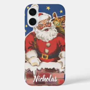 Funda iPhone 16 Vintage Santa Claus, fue la noche antes que los Na