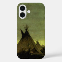 Vintage Western, Indian Camp al amanecer por Taver