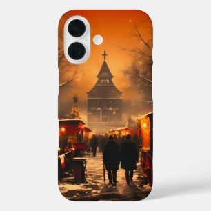 Funda iPhone 16 Vintage Winter Snowy Navidades Market