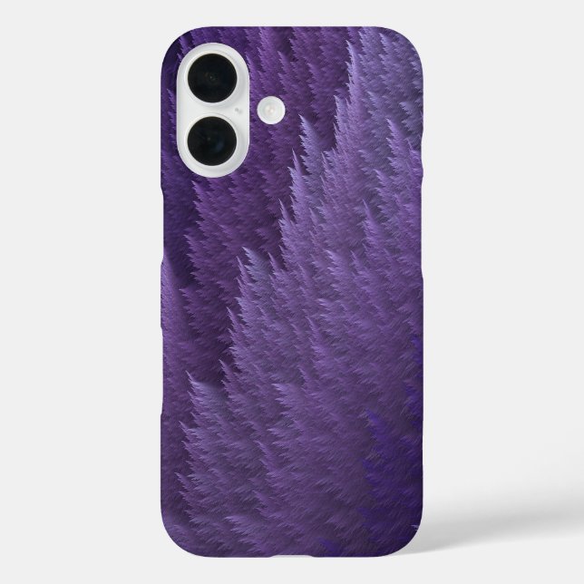 Funda iPhone 16 Violet Lilac Purple Tartan Feather Pattern (Reverso )