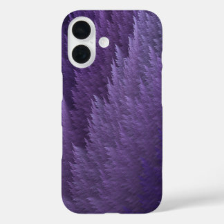 Funda iPhone 16 Violeta Lila Púrpura Patrón de Plumas de Tartán