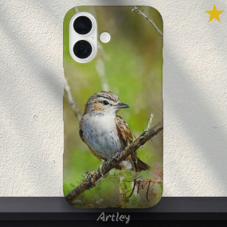 Funda iPhone 16 Vireo de ojos rojos pintando pájaro nombre persona