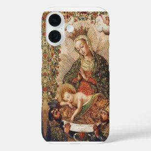 Funda iPhone 16 Virgen de la Escuela Cuzqueña Antigua Adorando al