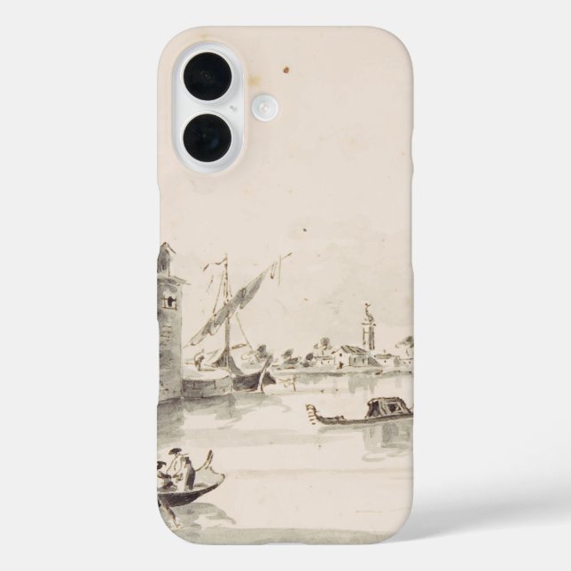 Funda iPhone 16 Vista de la isla Burano en Veneto (Reverso )