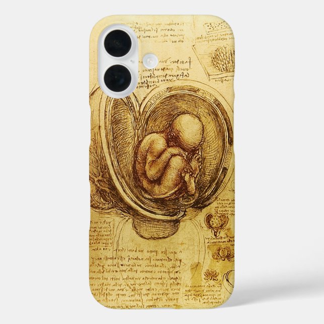 Funda iPhone 16 Vista de un feto en el útero, Ob-Gyn Medical (Reverso )