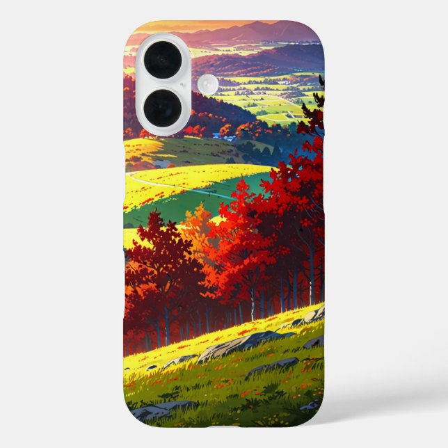 Funda iPhone 16 Vista del Valle del Otoño (Reverso )