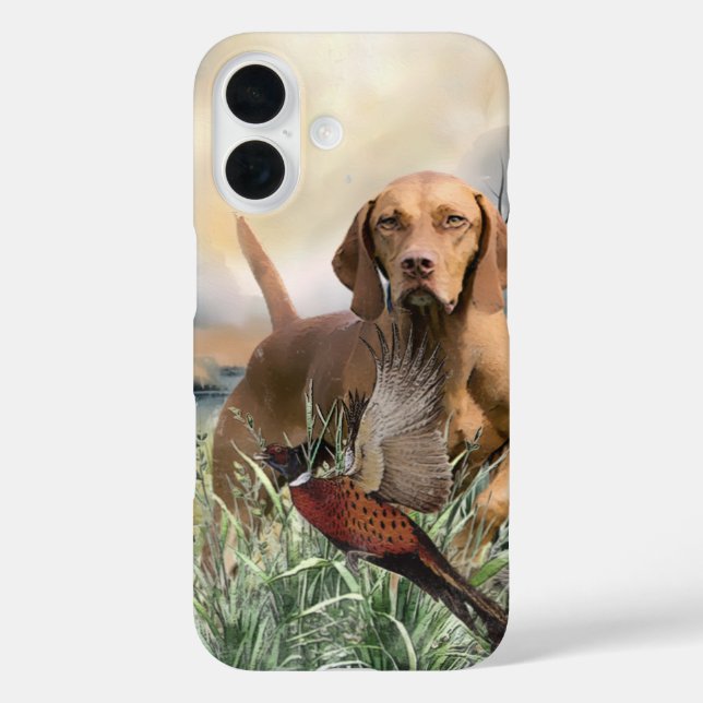 Funda iPhone 16 Vizsla y Pheasant (Reverso )