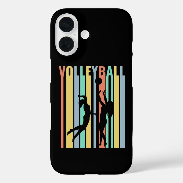 Funda iPhone 16 Voleibol Voleibol de playa Retro (Reverso )