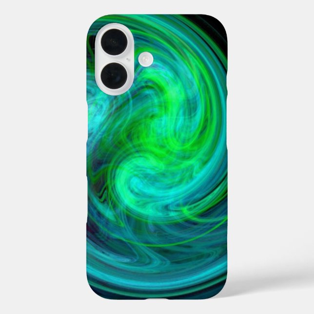 Funda iPhone 16 VORTEX LUMINOSO, azul vibrante (Reverso )