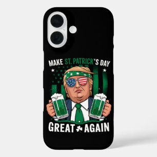 Funda iPhone 16 Vuelve a hacer grande el día de San Patricio, Trum
