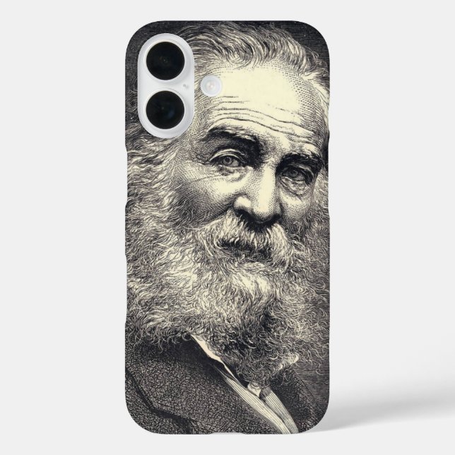 Funda iPhone 16 Walt Whitman 1871 Sepia Ilustrado (Reverso )