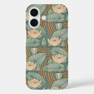 Funda iPhone 16 Water Lilies Lily Naturaleza Art Nouveau