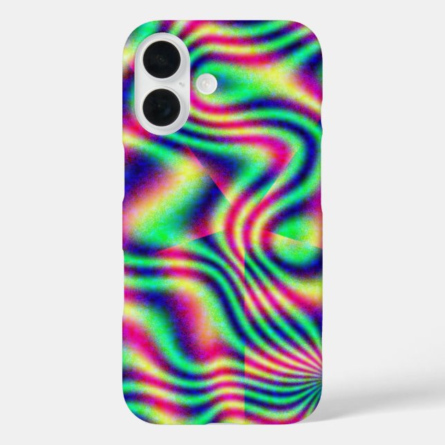 Funda iPhone 16 Wavy Vaporwave Retro Glow (Reverso )