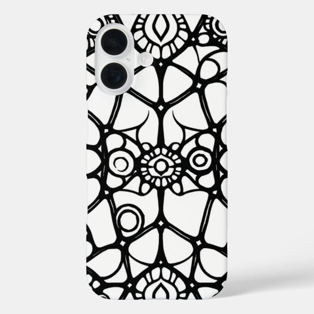 Funda iPhone 16 Web of Wonder: Un doodle fascinante (Reverso )