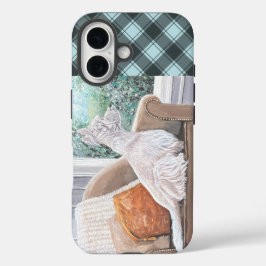 Funda iPhone 16 Westie Mirando hacia fuera una ventana
