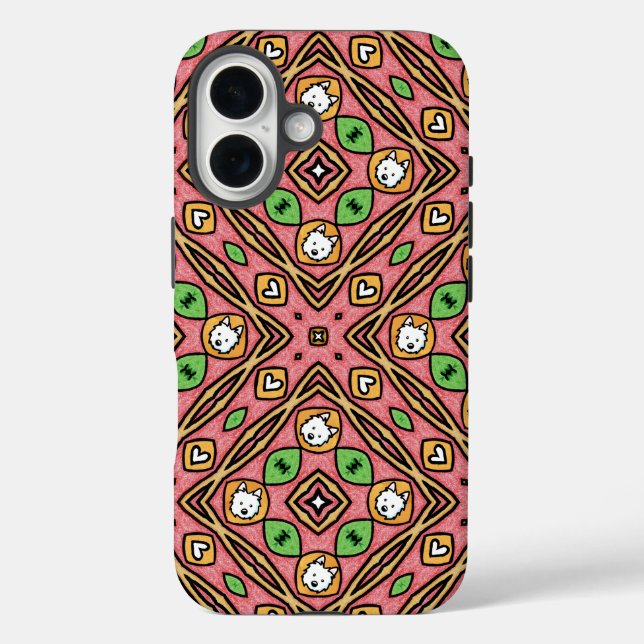 Funda iPhone 16 Westie Quilt Lovers (Reverso )