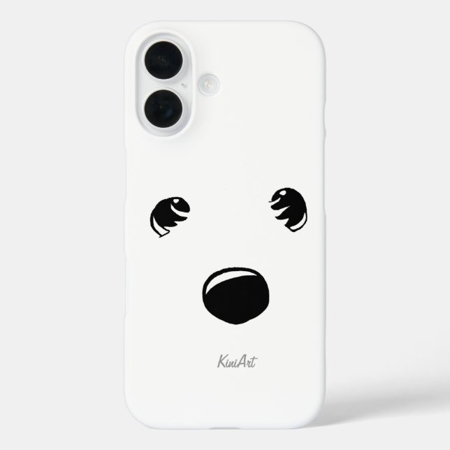 Funda iPhone 16 Westie Terrier Face (Reverso )