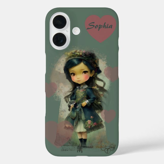 Funda iPhone 16 Whimsical Kawaii Fairy Tale Chica (Reverso )