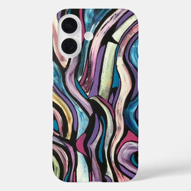 Funda iPhone 16 Whispering Tree-Hand Painted Abstract Art (Reverso )