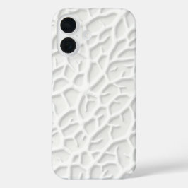 Funda iPhone 16 White Embossed iPhone Case with Abstract Texture