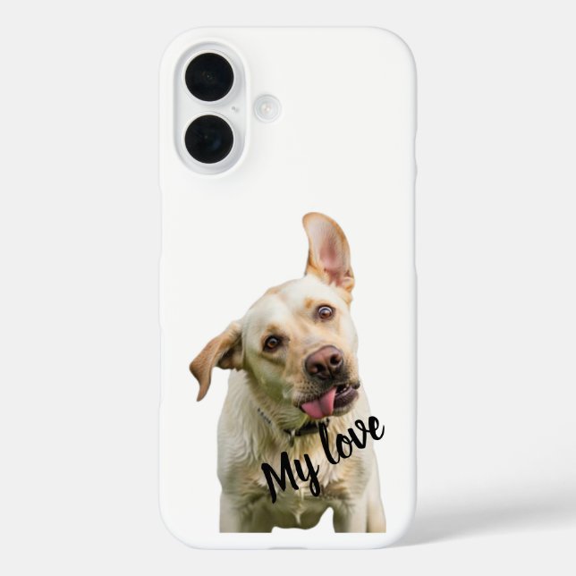 Funda iPhone 16 White Photo Minimalist Pet Memorial iPhone Case (Reverso )