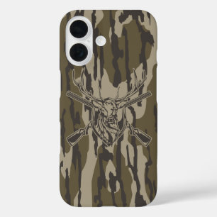 Funda iPhone 16 Whitetail Deer Bottomland Camo Hunting Rifle Botto