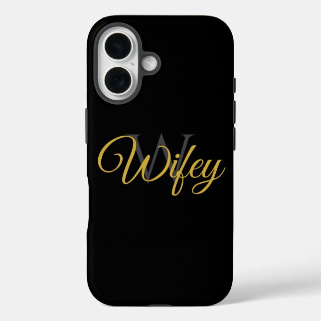 Funda iPhone 16 Wifey Personalized Monogram (Reverso )