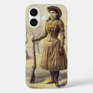 Funda iPhone 16 Wild West Show de Buffalo Bill con Annie Oakley