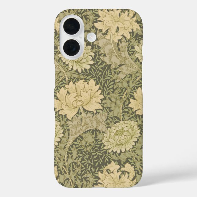Funda iPhone 16 William Morris Chrysanthemum Sage Flower (Reverso )