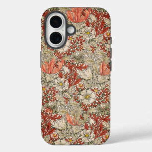 Funda iPhone 16 William Morris Floral Vintage Roja Compton Primave