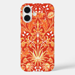 Funda iPhone 16 William Morris Hyacinth Print, Naranja mandarín
