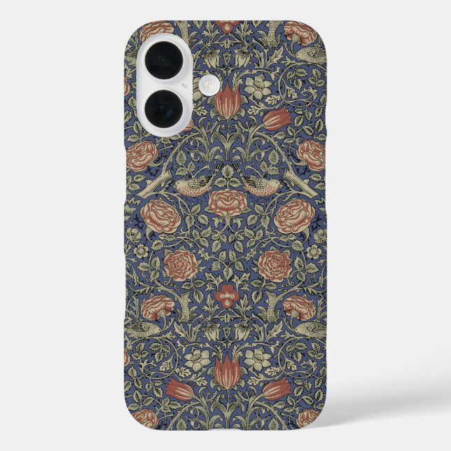 Funda iPhone 16 William Morris Tudor Rosa Wallpaper (Reverso )
