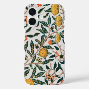 Funda iPhone 16 William Morris Vintage Frutas Granada Blanco
