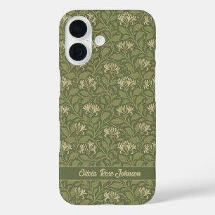 Funda iPhone 16 William Morris Vintage Honeysuckle Flores Green